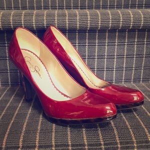 Red Patent Jessica Simpson Platform Heels